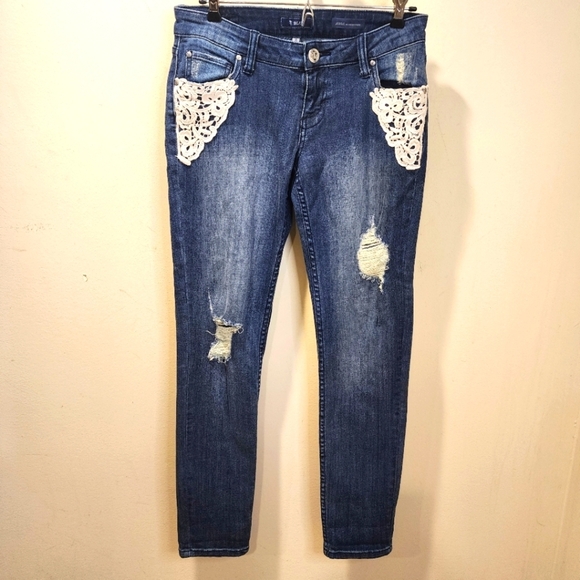STS Blue Distressed Denim skinny jeans size 3 - Picture 1 of 11
